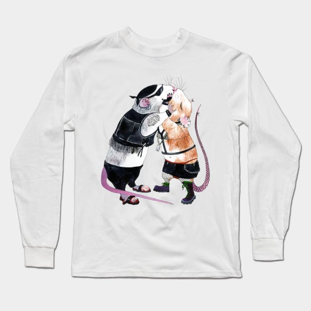 Kissing Rats Long Sleeve T-Shirt by argiropulo